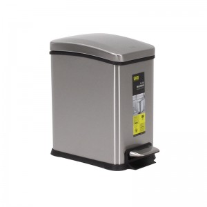 不銹鋼長方形腳踏垃圾桶 圓角